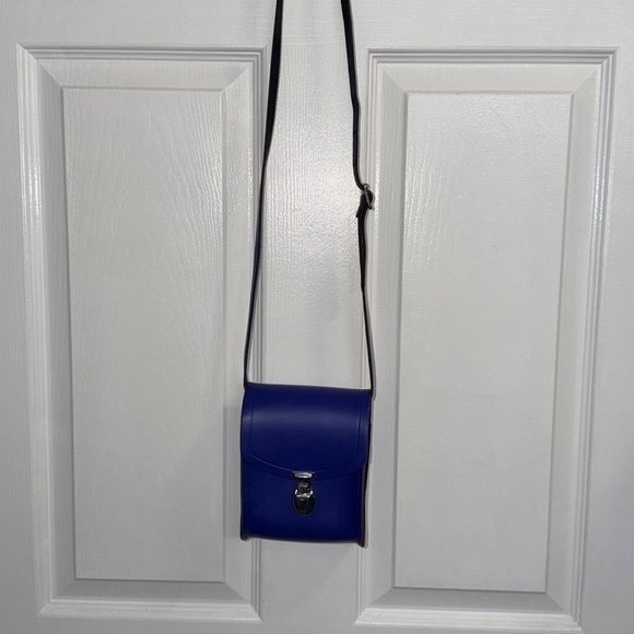 The Cambridge Satchel Company Mini Push Lock Leather Shoulder Bag Royal Blue - Picture 6 of 7
